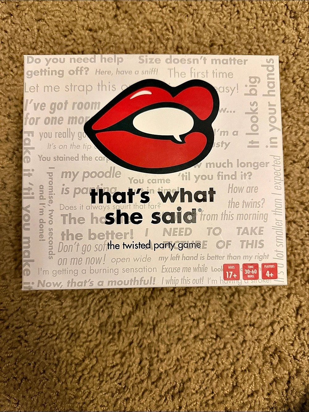 That's What She Said Party Game in Red & White Like New